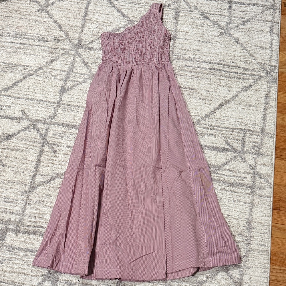 Frnch Paris One-Shoulder Smocked Maxi Dress